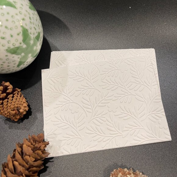 Branches Embossed Holiday Cards, White Holiday Cards Set, Handmade Elegant Greet - Picture 2 of 5
